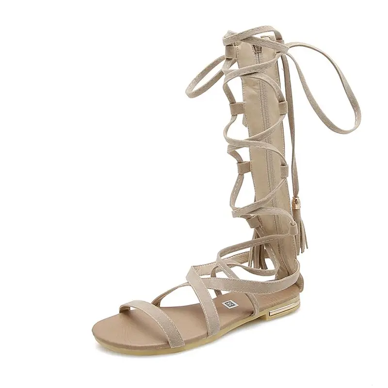 Женские сандалии на плоской подошве с ремешком размеры 34 46|Боссоножки и сандалии|