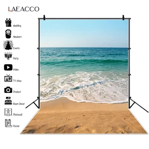 Laeacco тропические морские волны пляж песок летний праздник природная сцена фотографический фон фотографии фоны для фотостудии