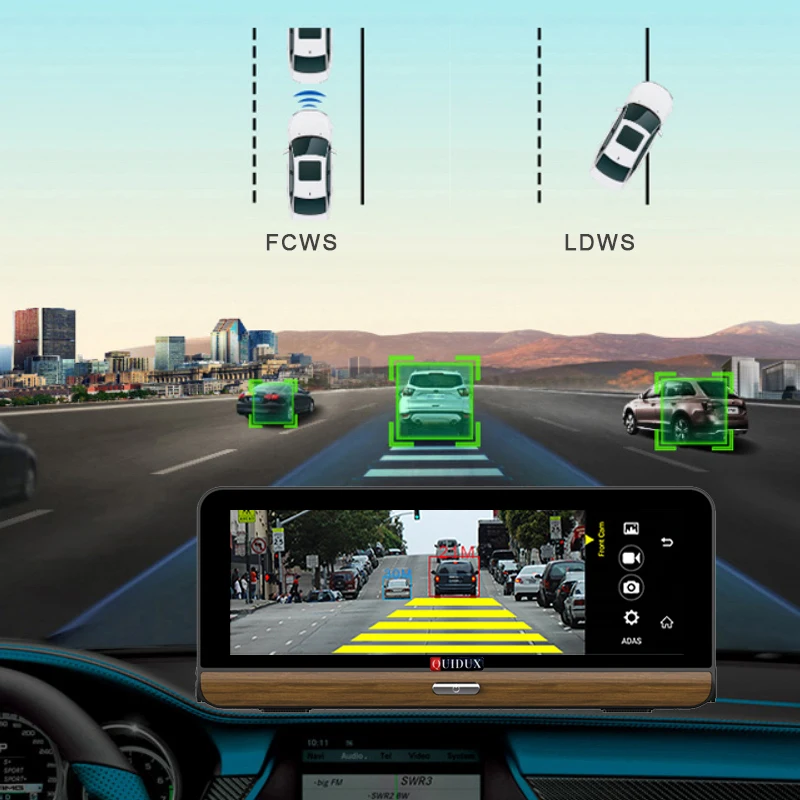 Автомобильный видеорегистратор Bluavido 8 дюймов IPS 4G Wi Fi Android GPS навигация ADAS FHD 1080P
