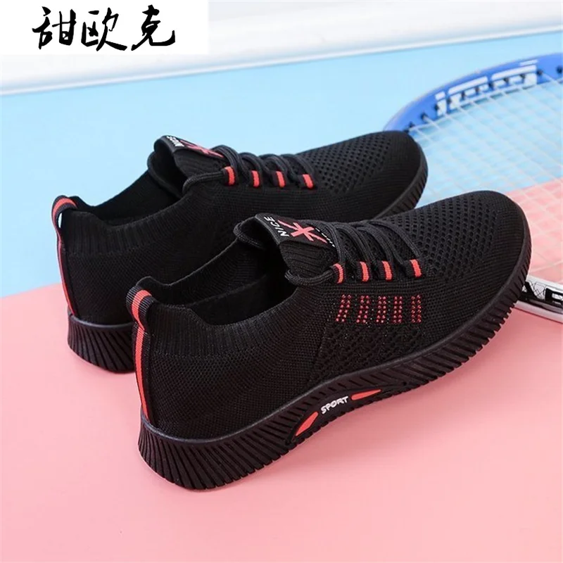 

2021 Autumn New Women Shoes Fashion Light Casual Shoes Lace-up Non-Slip Soft Sole Shoes Breathable Women's Vulcanized Shoes