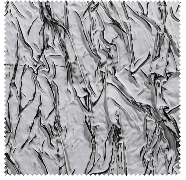 Белая Лаковая черная полоса треснувшая трехмерная плиссированная ткань