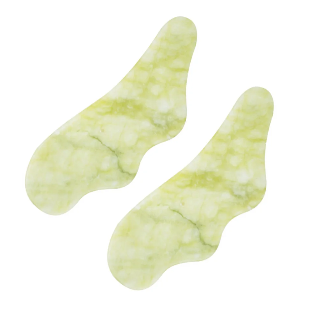 

2pcs Natural Jade Massaging Board Scraping Plate Massage Tools Beauty Skin Care Tool for Women Female Adults (Green)