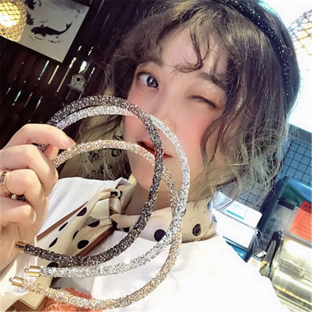 Модная повязка стразы для волос с полностью алмазным покрытием сверкающая