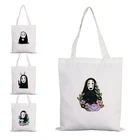 Без лица, Женская настраиваемая белая сумка-шоппер из ткани на плечо для дизайнерских сумок, женская сумка-тоут, Корейская мама