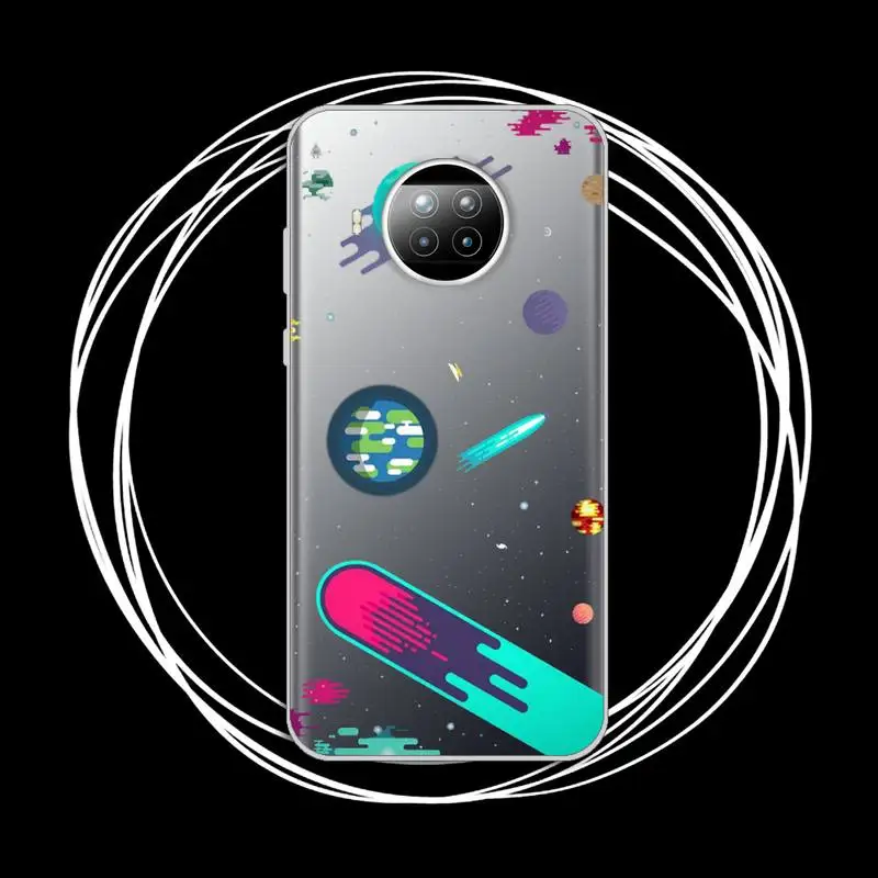 

Cartoon planet Phone Case Transparent for xiaomi redmi note 8 9 9s 11 10t lite pro