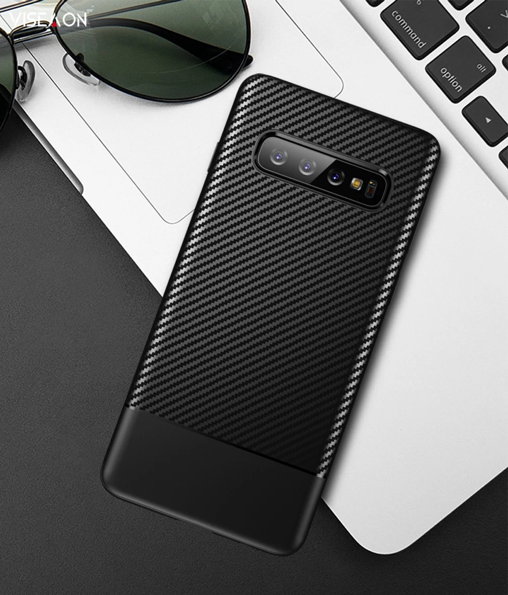 Чехол для SAMSUNG S10 из углеродного волокна противоударный чехол телефона удобный с