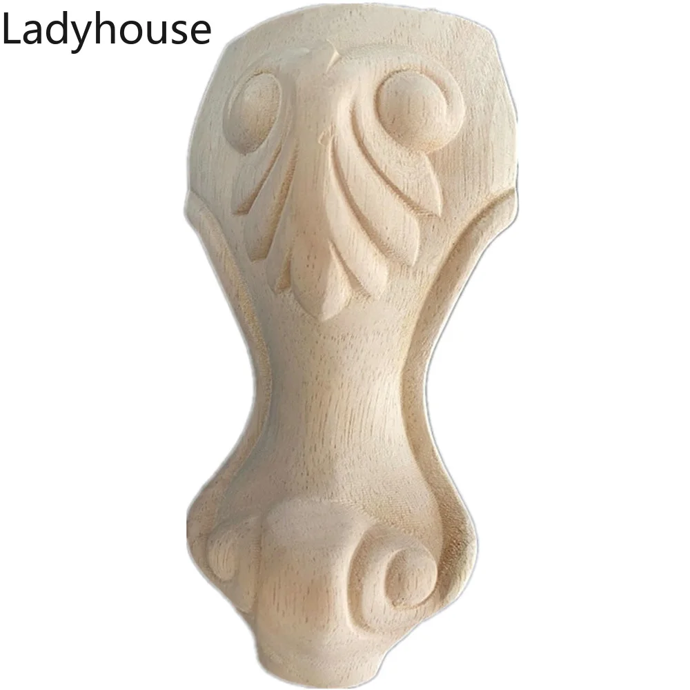 

1PC 15cm 18cm European Style Decoration Crafts Solid Furniture Foot Legs Home Decor Cabinet Seat Feets Vintage Wood Carved