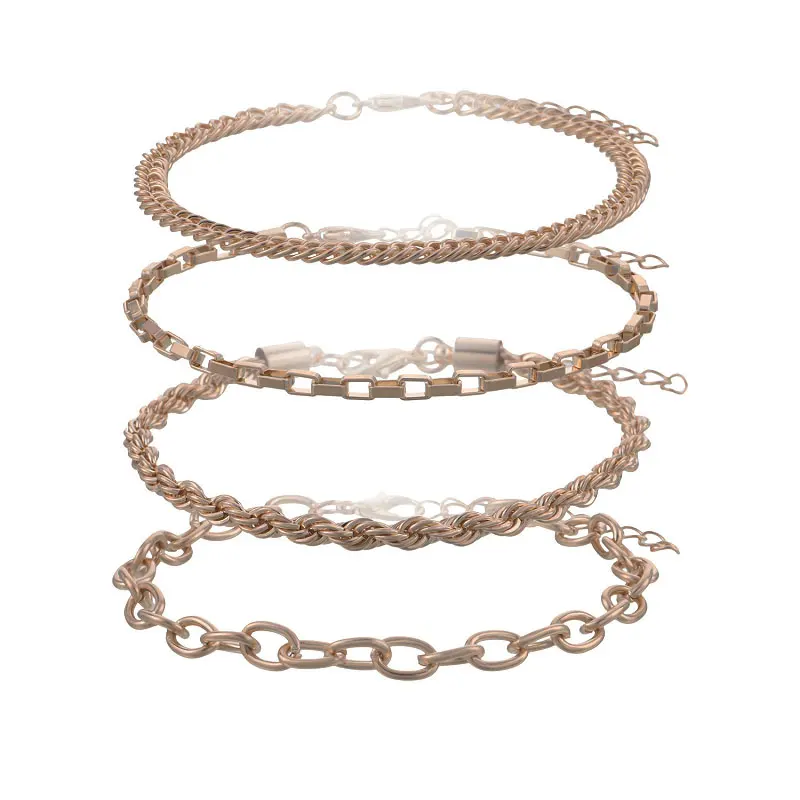 

Fashion Trend White Pearl Women's Bracelet Simple Three-piece Set Personality Simple and Popular Link Chain Hand 2021