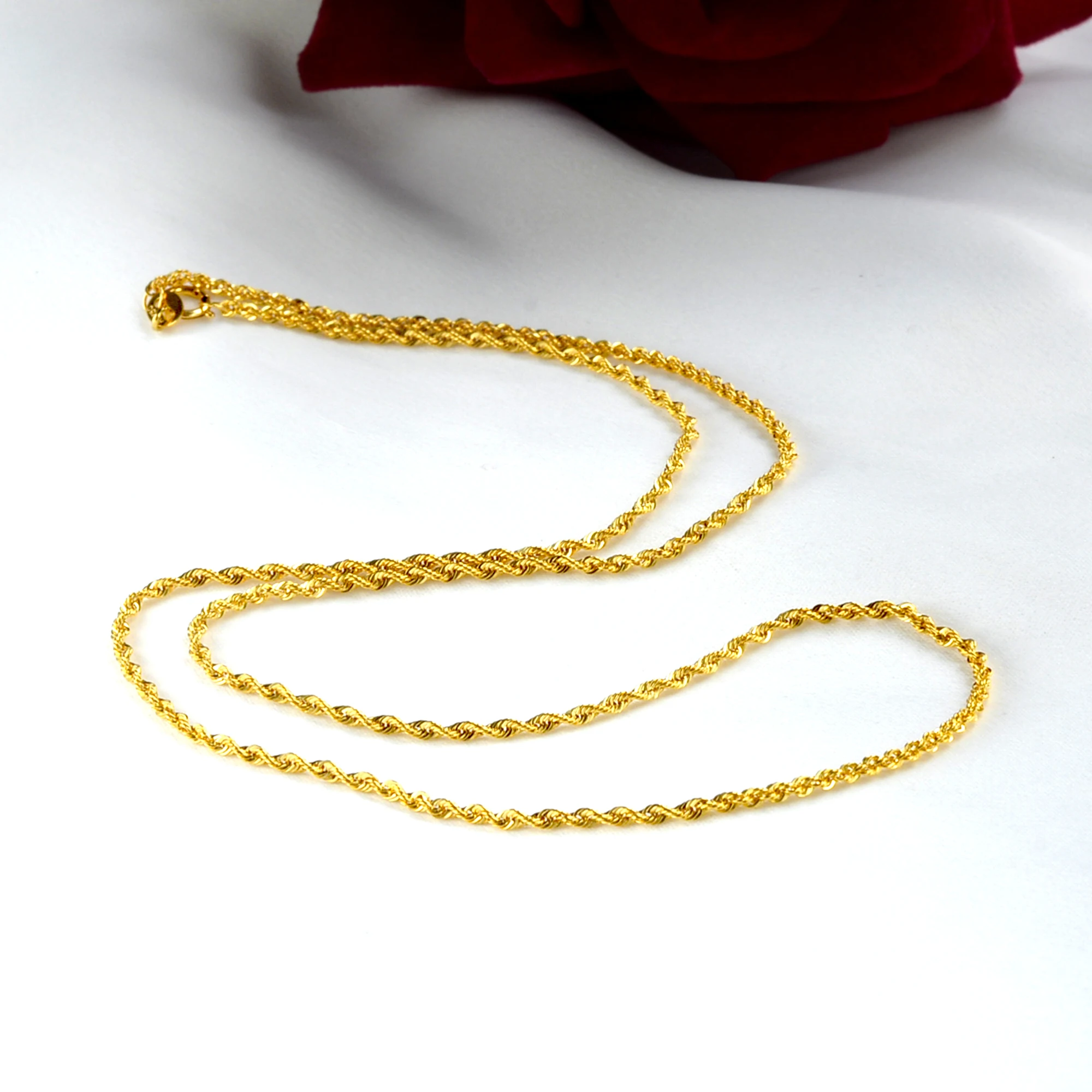 Цепочка женская из чистого золота 18 карат с подвеской-кулоном X504 | Украшения и