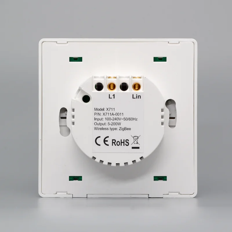 Zigbee без нейтральный кнопочный светильник выключатель Смарт настенный выключатель с одиночной линией противопожарная проводка 1/2/3 Tuya Беспроводной дистанционного Управление