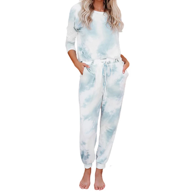Сезон осень Большие 3XL вареный с принтом топ + штаны 2 предмета в комплекте для