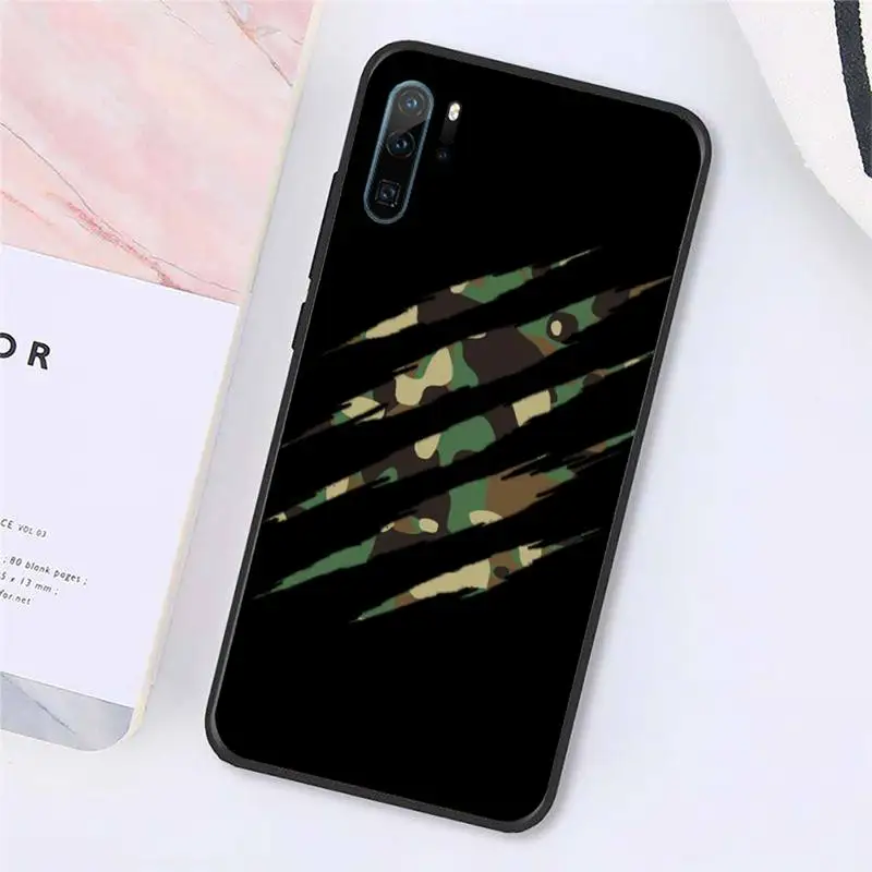 

Army Green Camouflage pattern Phone Cases For Huawei honor Mate P 10 20 30 40 Pro 10i 9 10 20 8x Lite Y91C V17 6.38 6.44