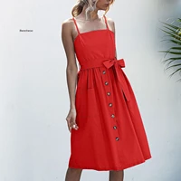 summer dress sexy backless strapless slip sundresses elegant women black red ruched 2020 ladies spaghetti strap clothes pleated
