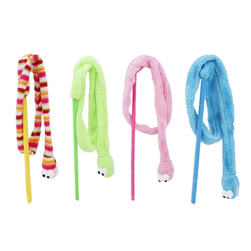 

Cute Cartoon Snake Cat Stick Toy Mint Sound Cat Teaser Plush Interactive Toys For Cat Kitten Products Funny Cat Toys Pet Supplie