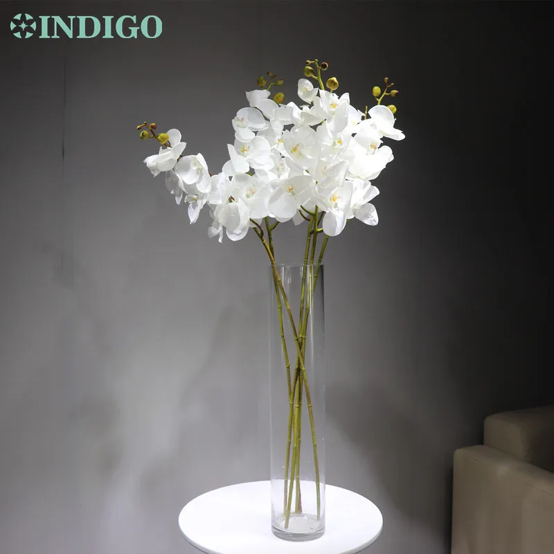 Goede Indigo-Groothandel 100 Pcs Big Size Phalaenopsis Orchidee Real Touch Kunstmatige Bloem Bruiloft Bloem Bloemen Gratis Verzending