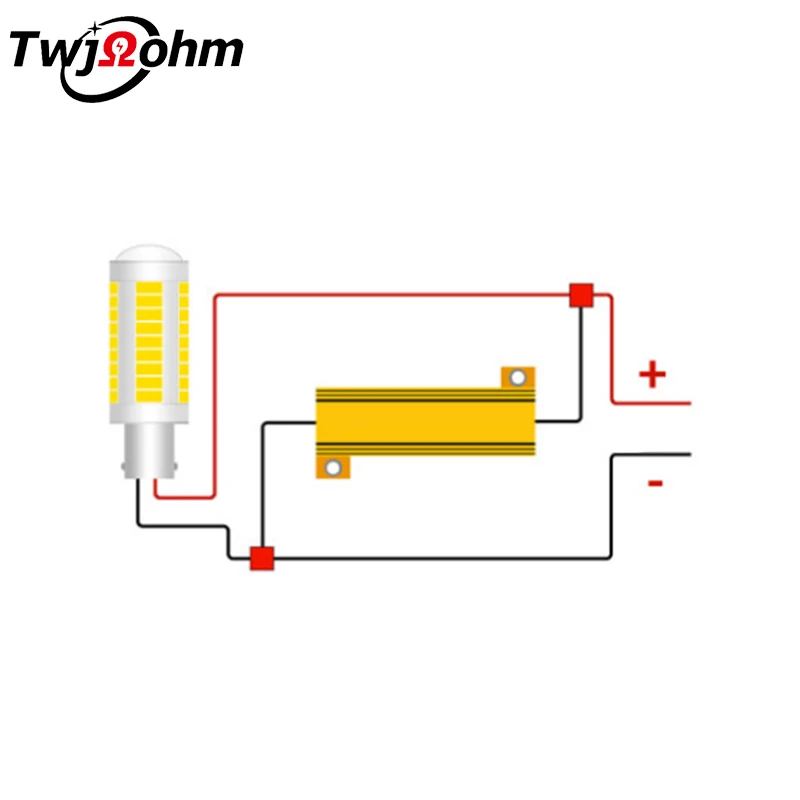 1 шт. 50 Ватт 6 Ом светодиодная фара декодирование алюминиевый корпус резистор |