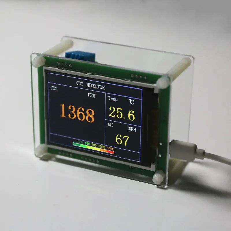 

Car Home Digital CO2 Meter Carbon Dioxide Detector Air Tester Monitor Indoor/Outdoor CO2 Temperature Humidity Gas Analyzer C90A