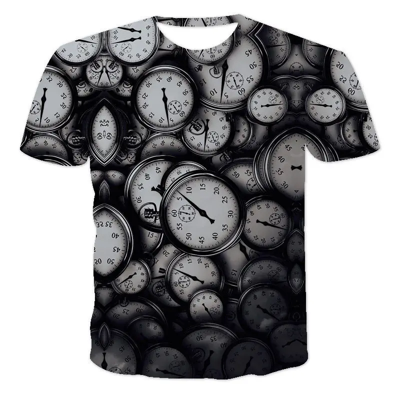 

Summer New 3d Printed T-Shirt Men'S Fashion Casual T-Shirt Breathable Sweat-Absorbent Printing Classic European Round Neck