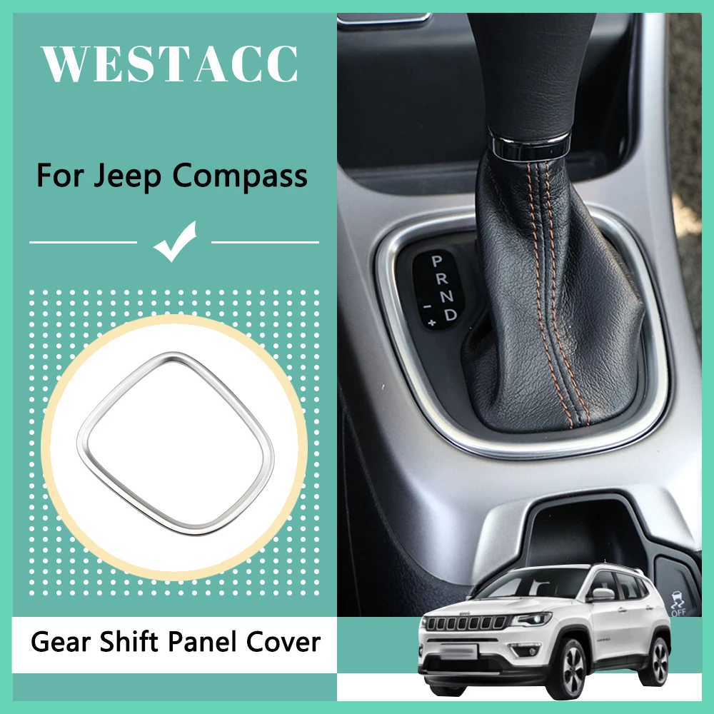 

Car Gear Shift Knob Panel Cover Decoration Frame Sticker Trim for Jeep Compass 2017 - 2020 Styling Interior Accessories