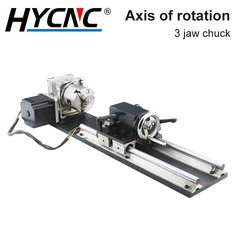 

CNC Rotating Axis 4th Axis Router Accessory With 80mm 3-Jaw Chuck Turntable A-Axis Kit For CNC Router Woodworking Engraving