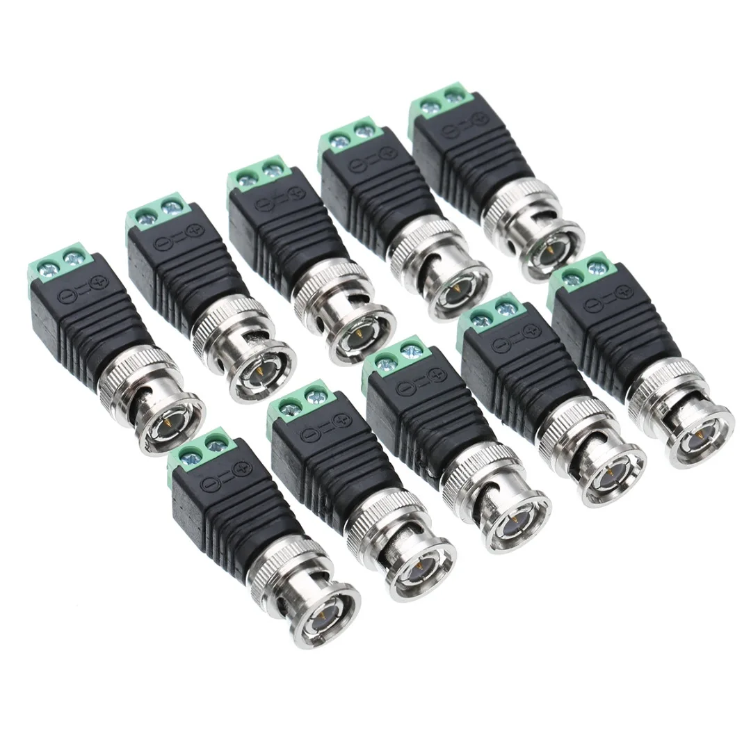 Кабель BNC Mayitr 10 шт. зеленый Мужской кабель Coax CAT5 коаксиальный камера с коннектором