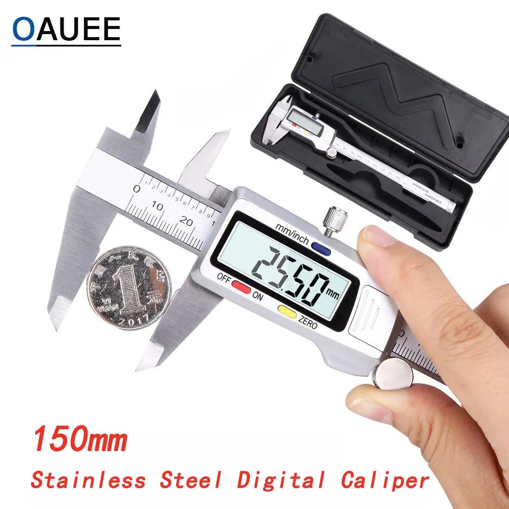 

Oauee 150mm Vernier Calipers Measuring Tool Stainless Steel Digital Caliper 6 inch Measuring Instrument digital caliper