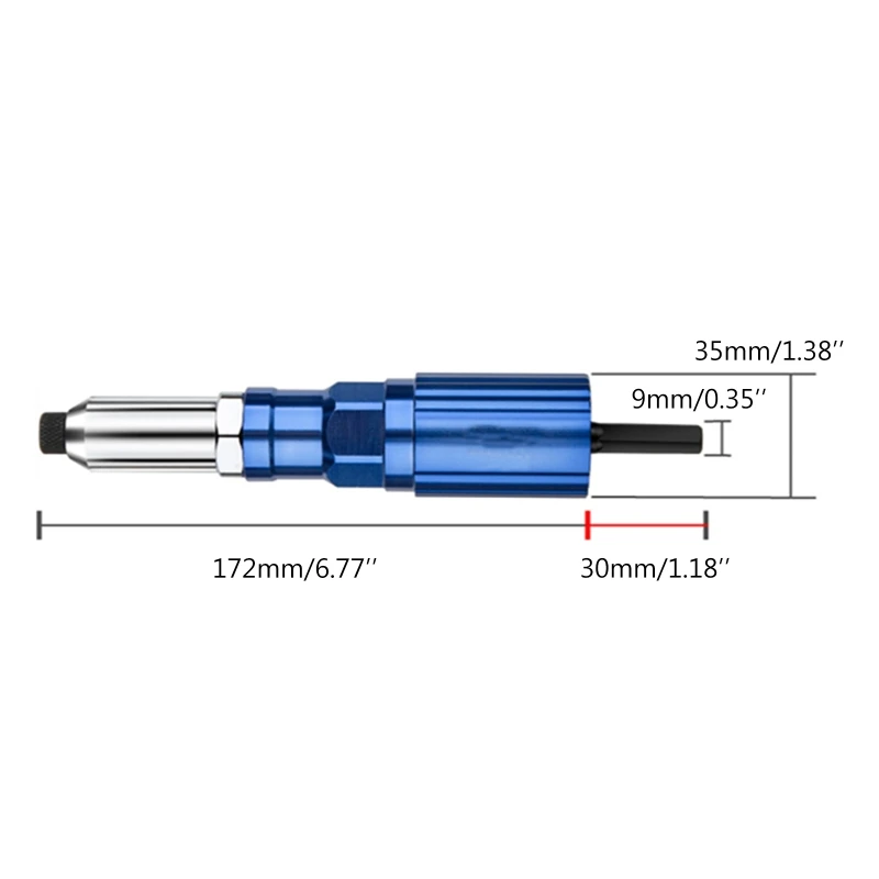 

Cordless Electric Riveter 2.4-4.8mm Conversion Connector Drill Adapter Insert Nut Pull Riveting Tool