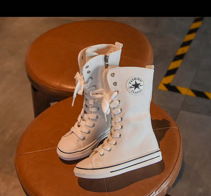 Bakkotie Kids Autumn Fashion Boots Baby Girls New White Sports High Boots Children Breathable Non-slip Black Casual Shoes
