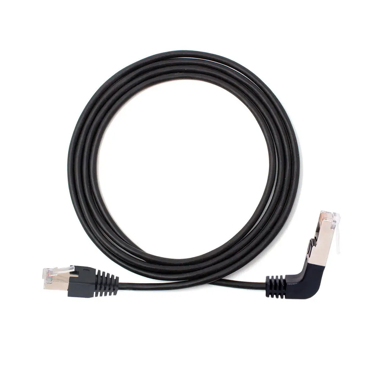 Сетевой патч Cat 5e RJ45 8P8C STP Lan Ethernet под углом 90 градусов штекер прямой 50 см для