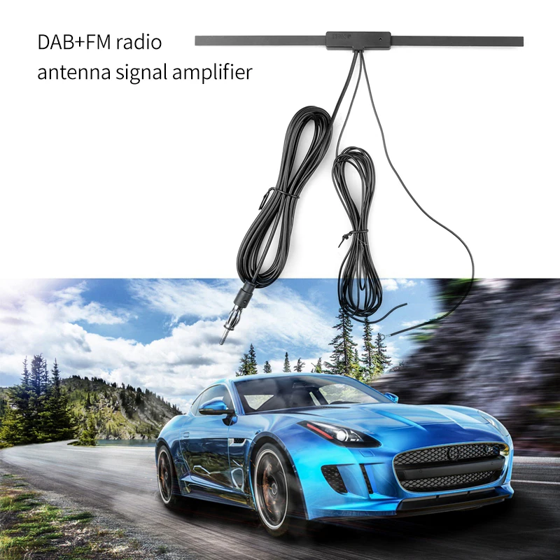 1 шт. универсальная DAB + FM радиоантенна усилитель Сигнала Антенна Plug Play VHF UHF авто