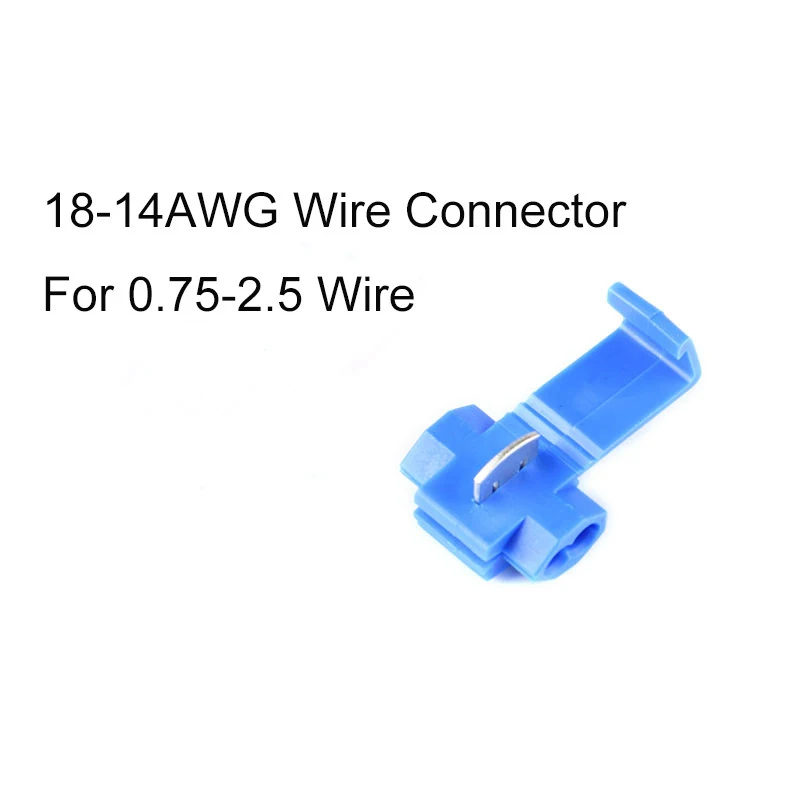 Blue 20/10 шт. 2 Pin T Форма Кабель с разъемом, наконечники для обжимной соединитель Scotch Lock быстрый зажим для электрического автомобиля аудио набор инструментов - Цвет: Blue
