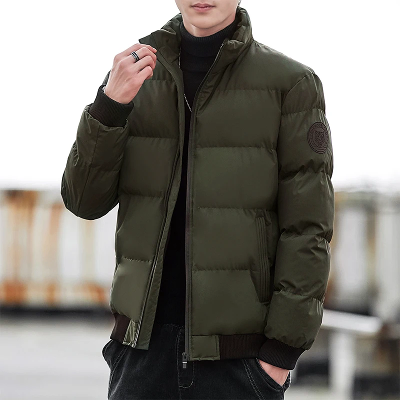 Korean style stand-up collar trend thick padded jacket cotton vest men's winter padded jacket men's winter jacket 2021 new