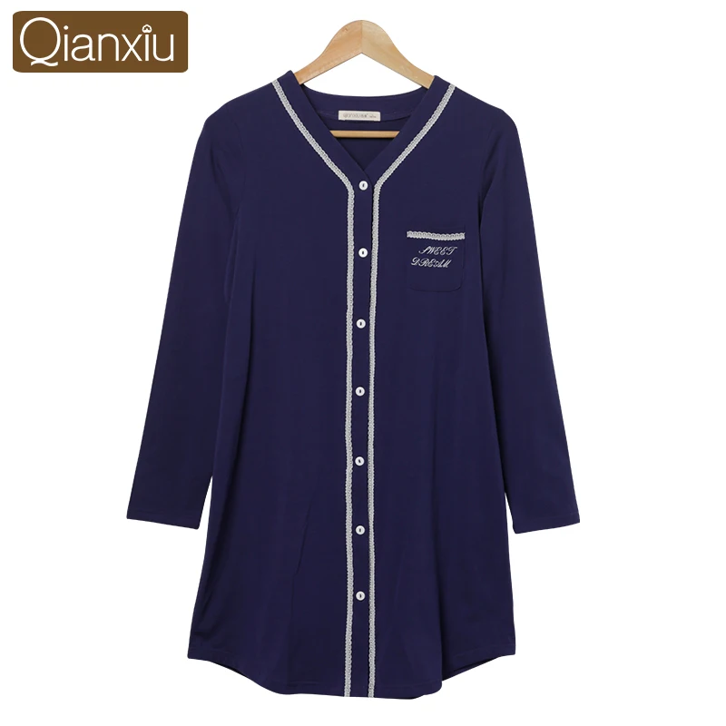 Sexy Nighty Plus Size Shirt Pajamas Robes White Womens's V-Neck Top Gown Nightgown Winter Sleepwear Sleepshirts Dress Homewear