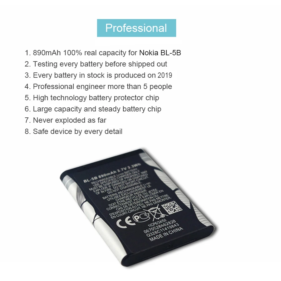 PINZHENG BL-5B телефон Батарея для Nokia BL 5B BL-5B BL5B 5300 5320 6120C 7360 3220 Замена BL 5B Батарея