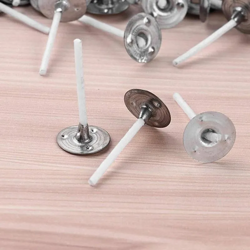 

100Pcs/set Candle Wick Metal Sustainer Wick Tabs Silver Making Supplies For Candle Candle Q1F0