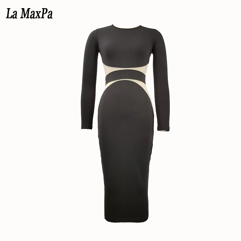 Облегающее черное платье 2021 летние женские вечерние платья с О-образным вырезом