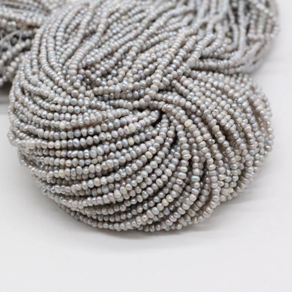 

Small Beads Natural Gray Flat Pearls Bead Exquisite For Jewelry Make Bracelet Necklace Earring for Women Girl Gift Size 2.5-3 mm