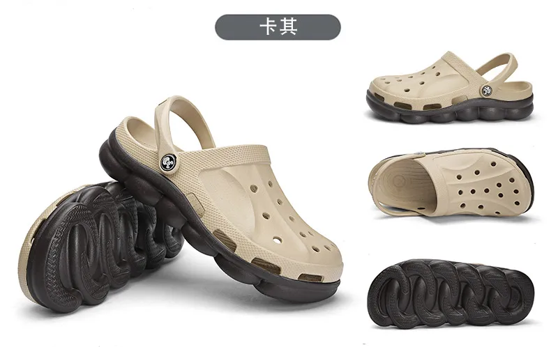 Crocse Crocks/мужские сандалии для бассейна; летняя Уличная обувь для пляжа; мужские садовые Сабо без застежек; Повседневная водонепроницаемая обувь для душа; Crock