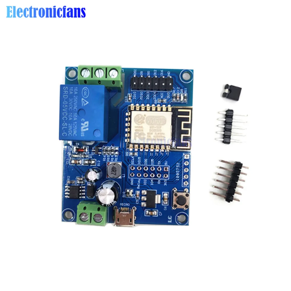 ESP8266 WiFi одноканальный релейный модуль Источник питания переменного и постоянного тока ESP-12F плата разработки постоянного тока 5-80 в 12 В релейный модуль
