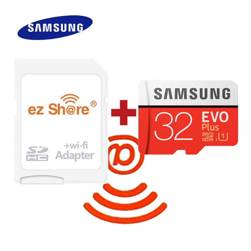 Беспроводной ez share wifi адаптер + Micro SD карта Samsung EVO plus класс 10 microsd Беспроводная TF