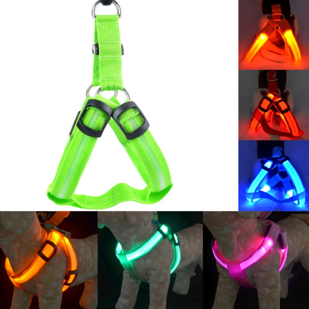 Люминесцентный ошейник Перезаряжаемые светодиодный нейлон светящийся поводок