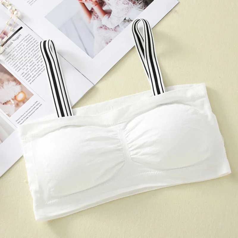 

Sexy Wire Free Underwear Wrapped Chest Bras Prevent Exposed Strapless Crop Tops
