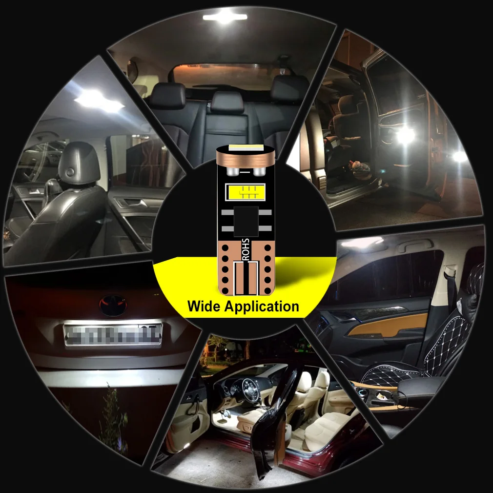 2 шт. Автомобильные светодиодные лампы T10 LED W5W 168 194 5W5 12 в 6000 К |