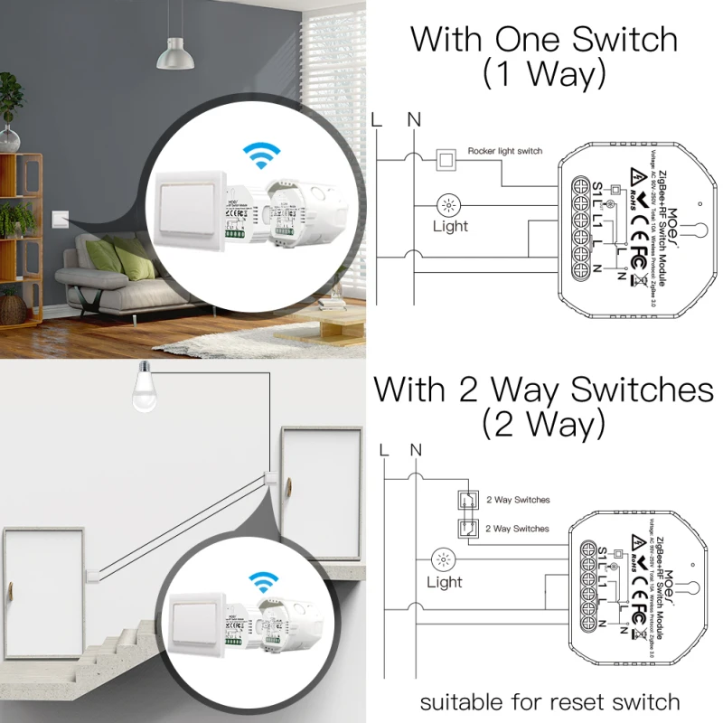 

Tuya ZigBee 3.0 Smart Light Switch Relay Module 1 Gang Zigbee+rf Switch Module Remote Work With Alexa Google Home