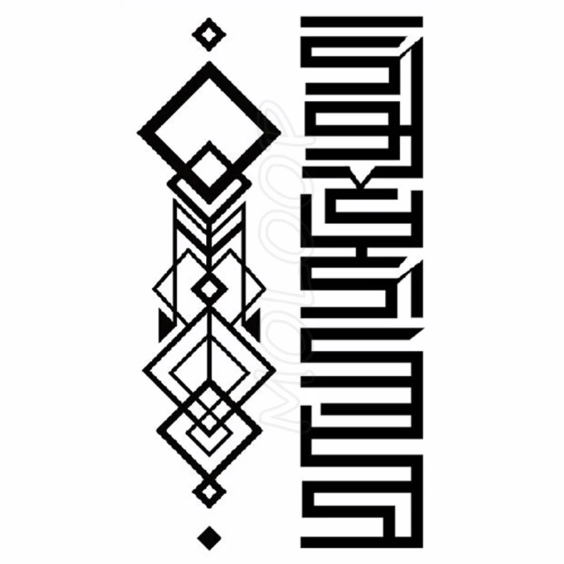 Totem геометрический элемент маленькая Временная тату-наклейка искусственные