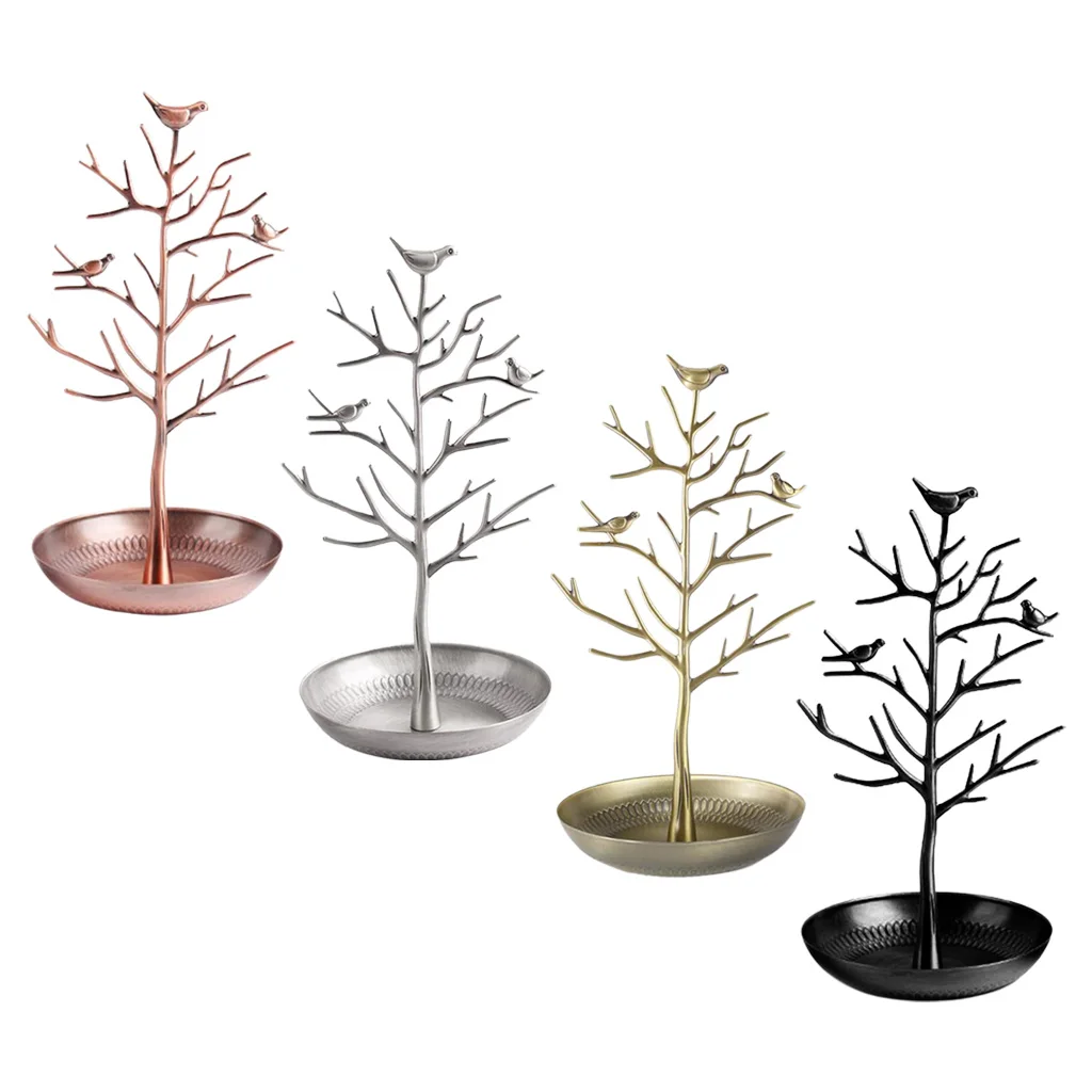 

Jewelry Tree Bird Table Top Decor Earrings Holder/Bracelets Necklace Organizer Stand Display Tower for Women Girls