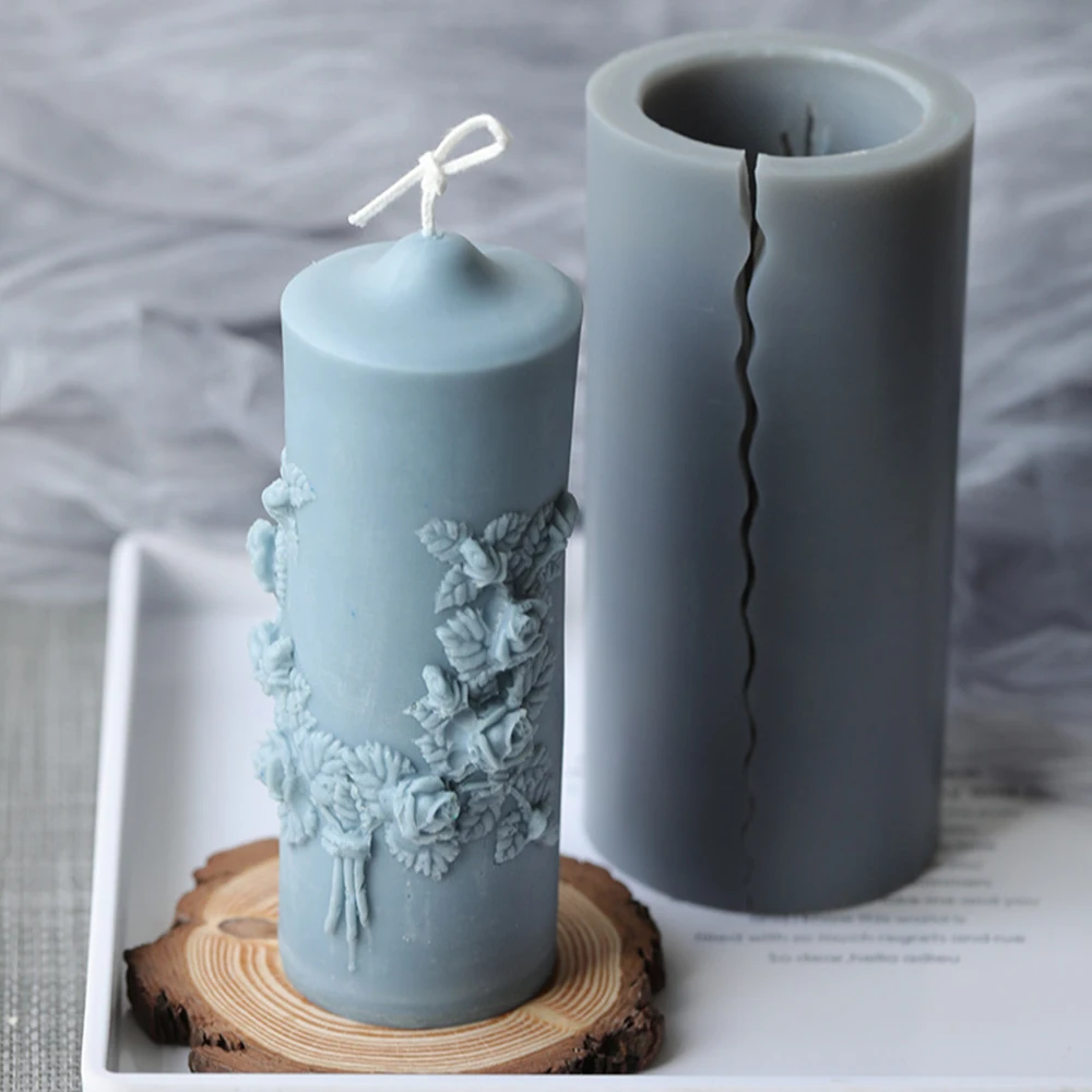 Diy резные цилиндрический лампы в форме свечи формы ароматическая свеча для