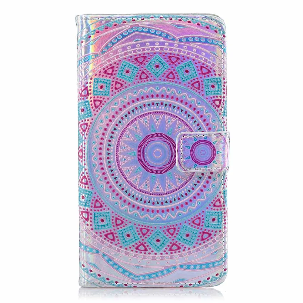 Pink Blue Totem J400F J600F лазерный чехол флуоресцентный откидной Чехол-кошелек для samsung Galaxy S8 S9 A8 A6 Plus J4 кожаный силиконовый чехол B37 - Цвет: Pink Blue Totem