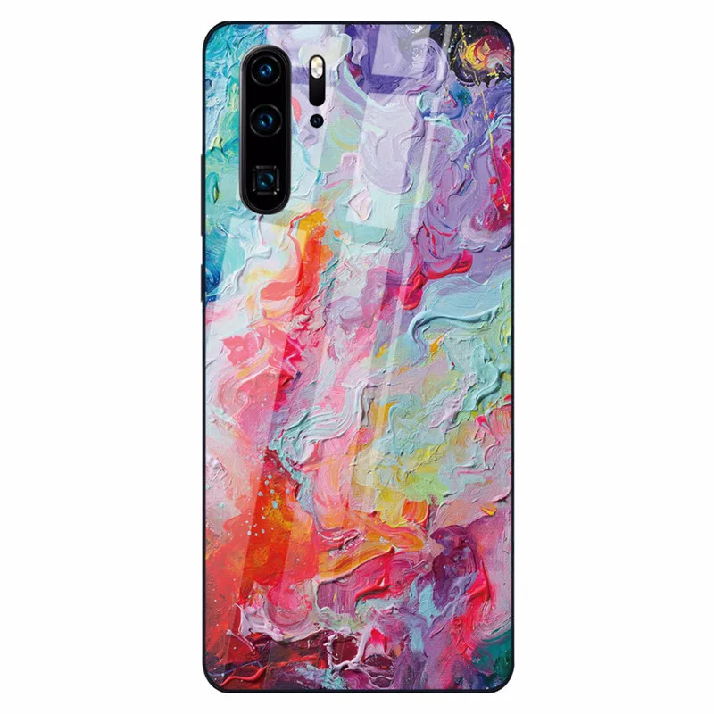 Цветной мраморный чехол для телефона huawei P30 P20 Lite Shookproof закаленное стекло чехол для mate 20 Lite Honor 9 10 Lite 8X MAX Nova 3