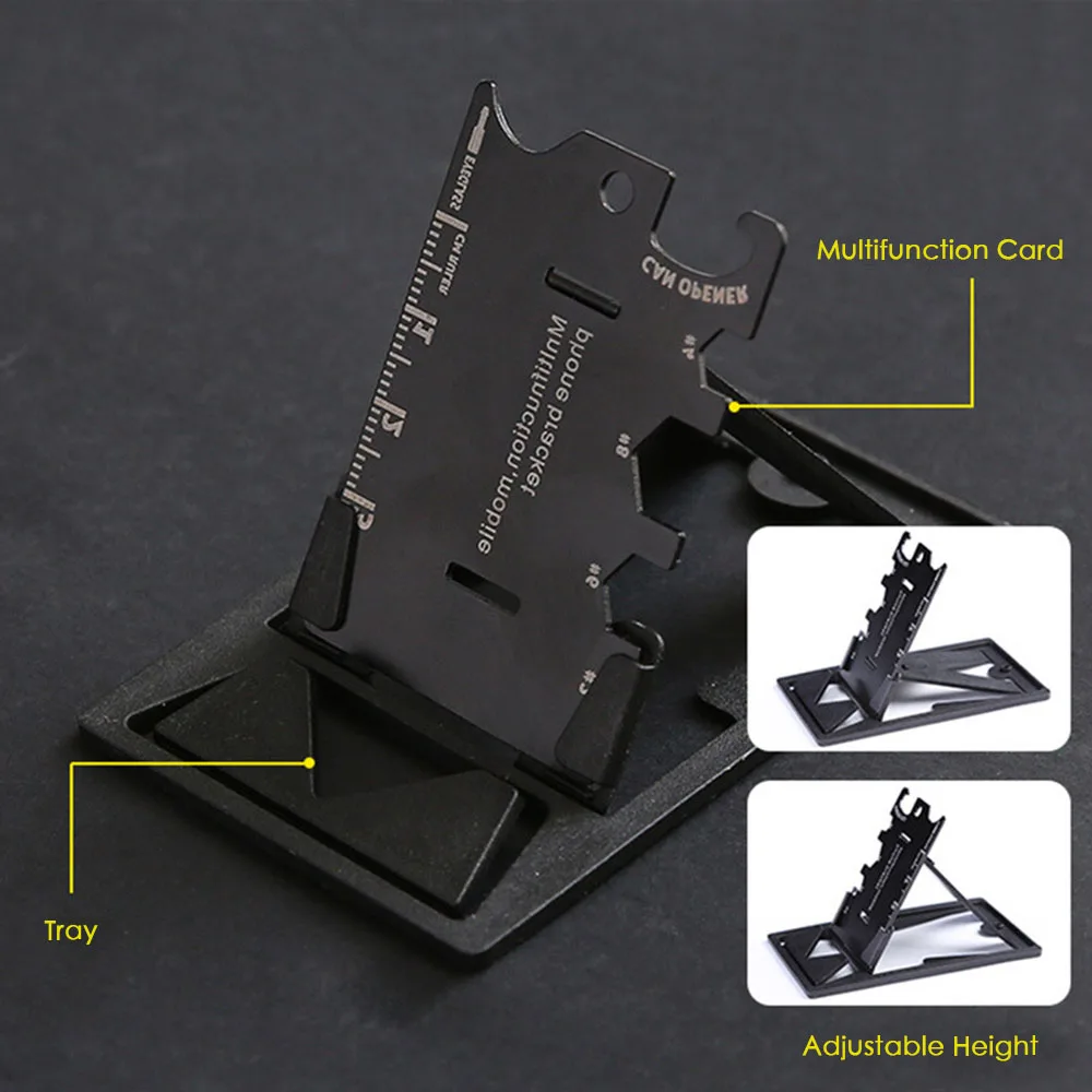 

Newest 3 In 1 Mini Card Multifunctional Mobile Phone Stand Card Stand Foldable Phone Bracket Bottle Opener Tool Kit Beer Opener